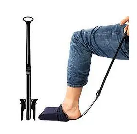 Long-handled shoehorn to wear tight socks