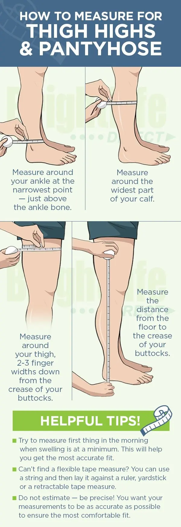 How to measure for thigh high or pantyhose