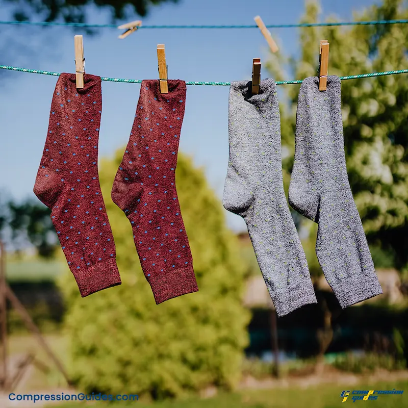how to dry compression socks