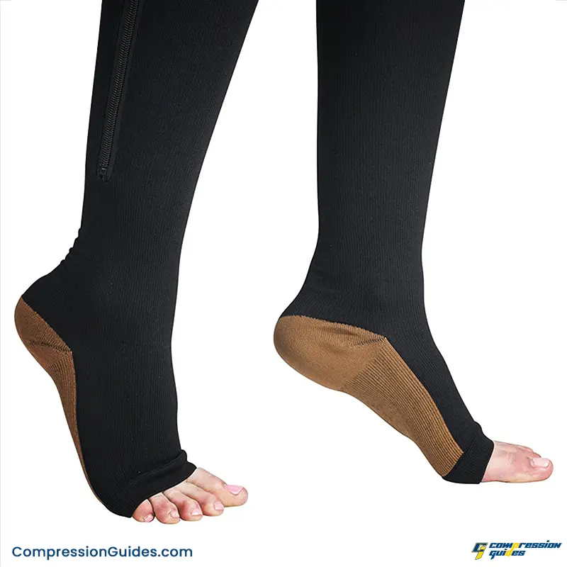 open toe compression socks