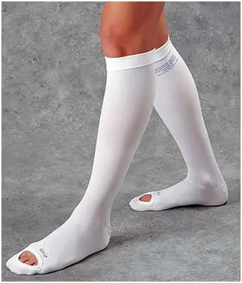 Soft anti-embolism socks for people with edema/swelling
